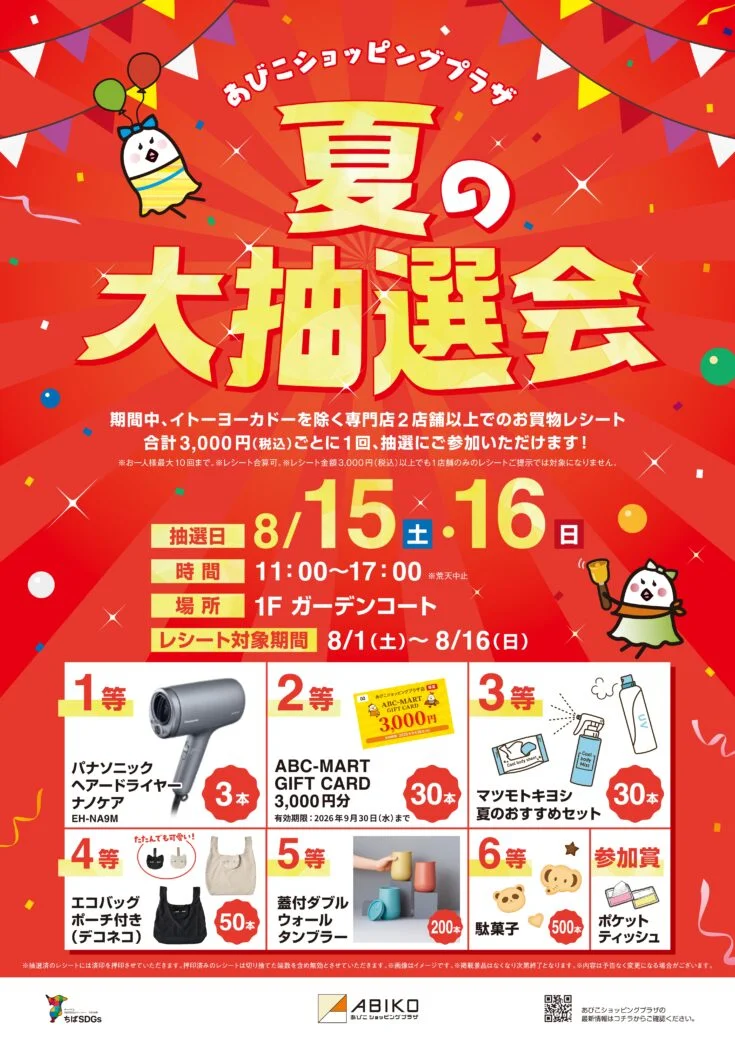 あびこショッピングプラザ 夏の大抽選会の画像