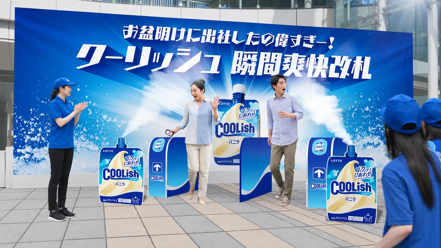 クーリッシュ瞬間爽快改札 「クーリッシュ」を無料提供するサンプリングの画像